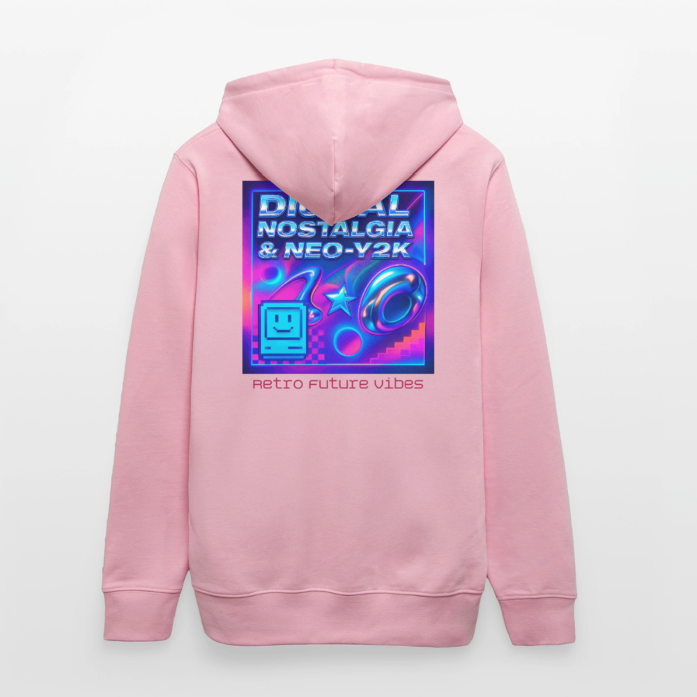Organic Hoody - Digital Nostalgia - cotton pink