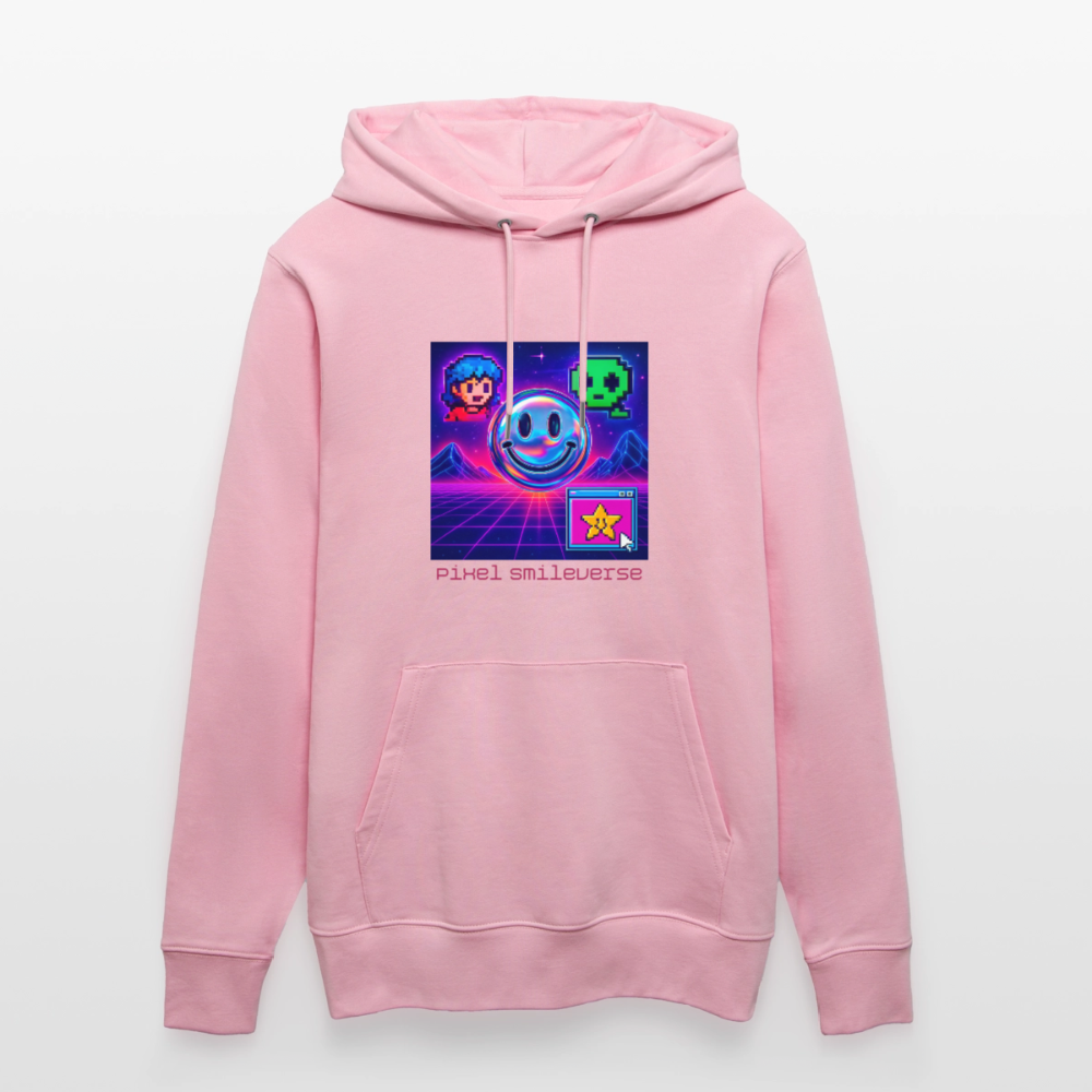 Organic Hoody - Retro Arcade Dream - cotton pink