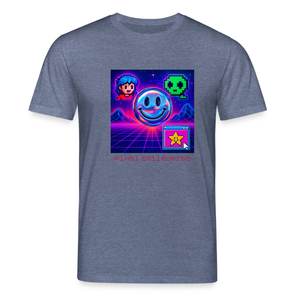 Organic T-Shirt - Retro Arcade Dream - dark heather blue