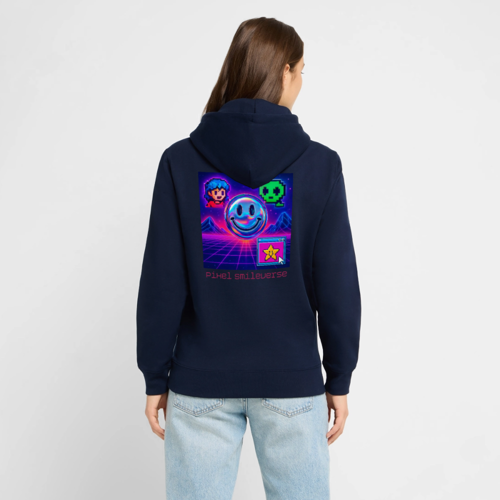 Organic Hoody - Retro Arcade Dream - navy