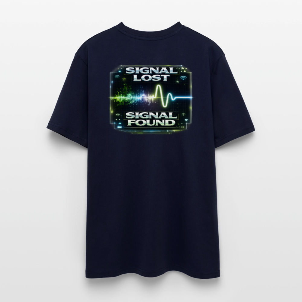 Organic T-Shirt - Signal Restored - navy