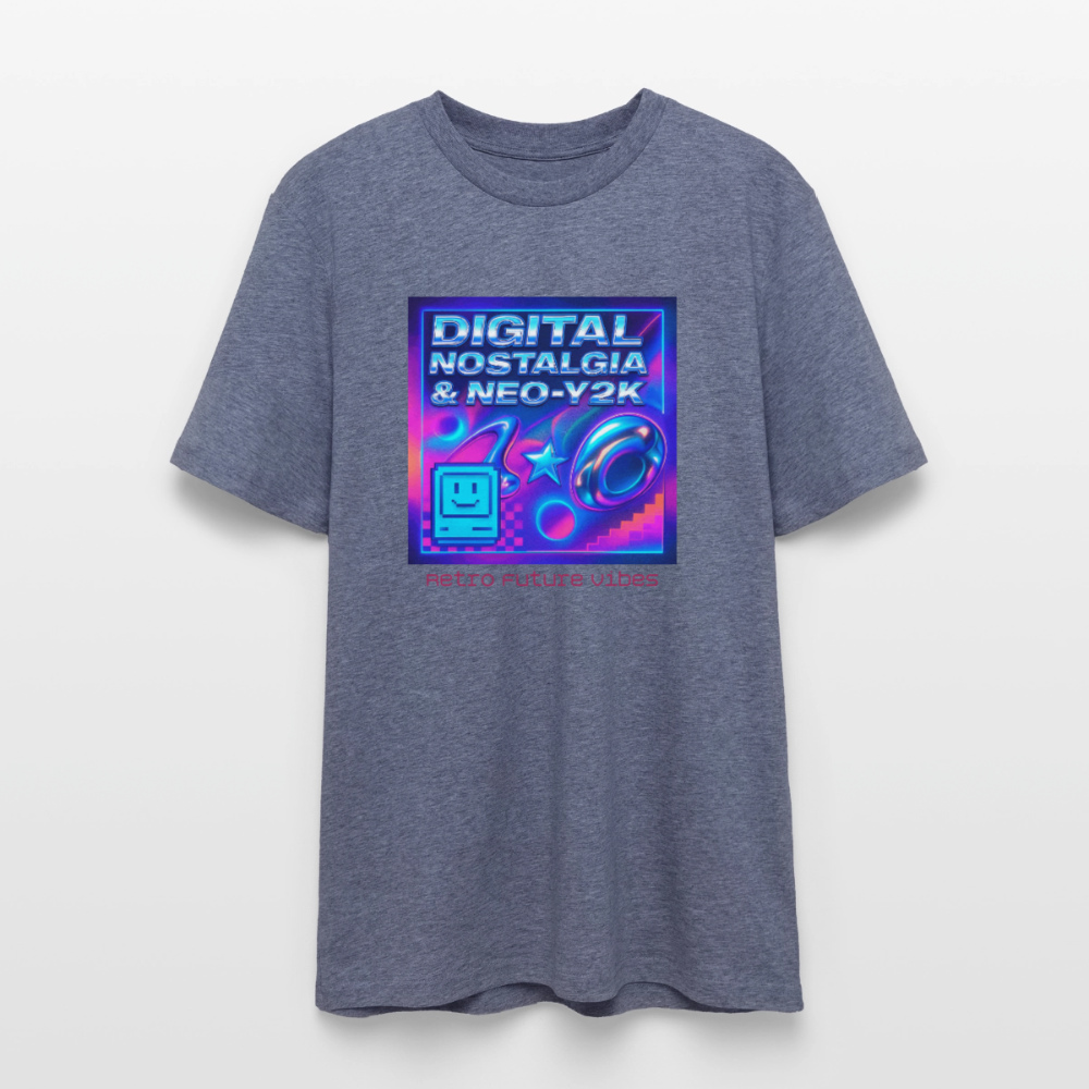 Organic T-Shirt - Digital Nostalgia - dark heather blue
