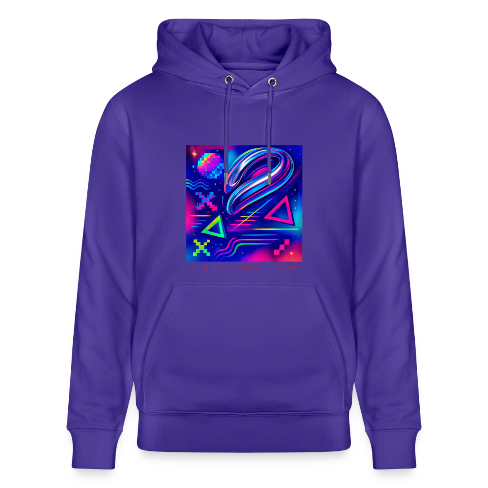 Organic Hoody - Neon Geometrics - purple love 