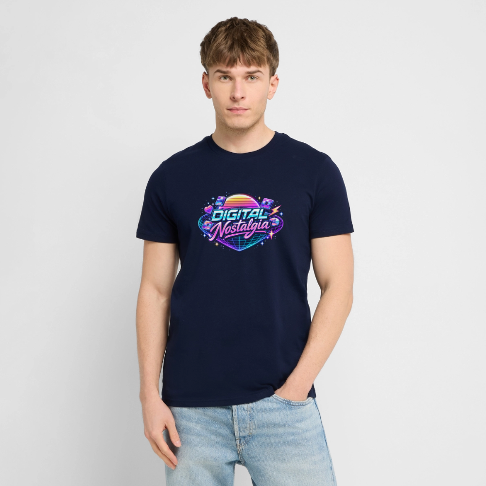 Organic T-Shirt - Retro Future Wave - navy