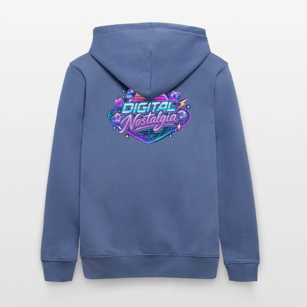 Organic Hoody - Retro Future Wave - bright blue