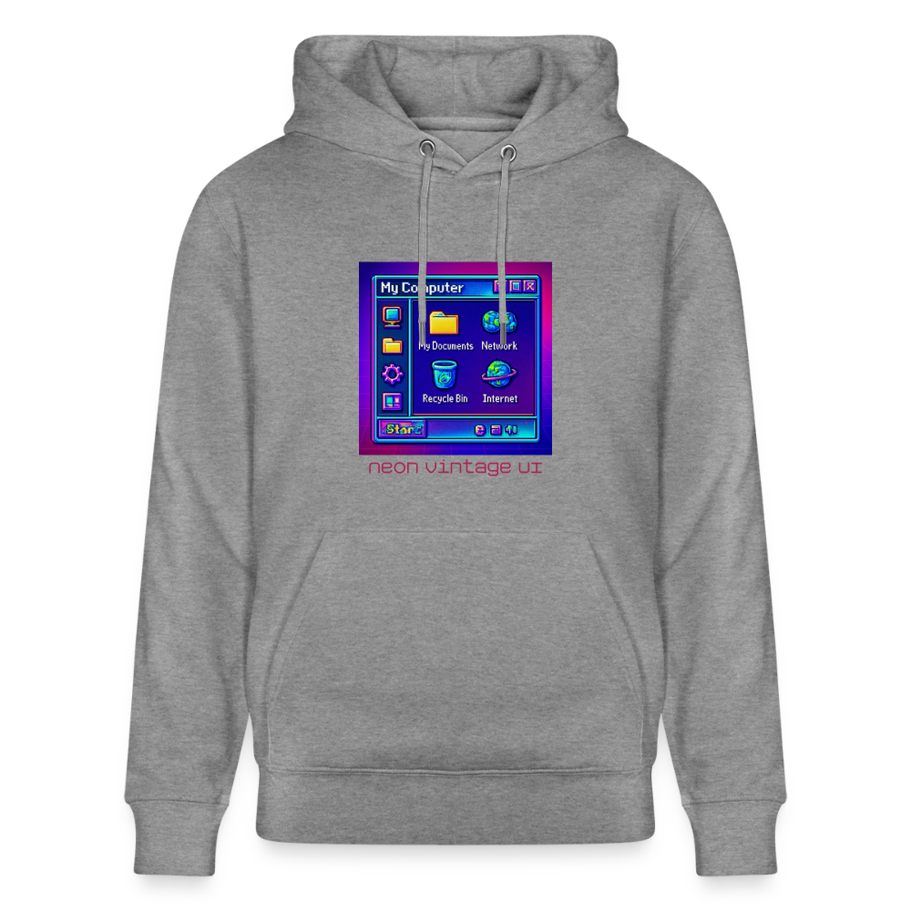 Organic Hoody - Retro Desktop - slub heather grey