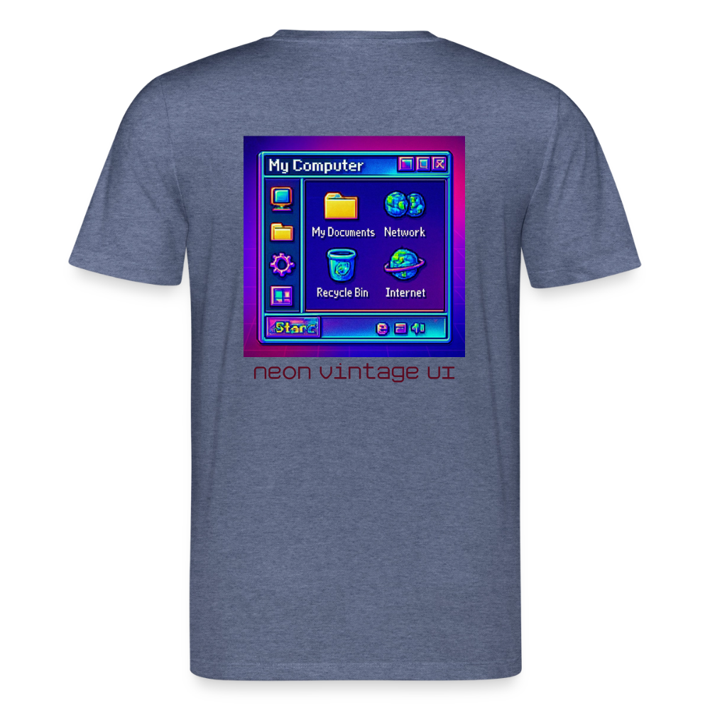 Organic T-Shirt - Retro Desktop - dark heather blue