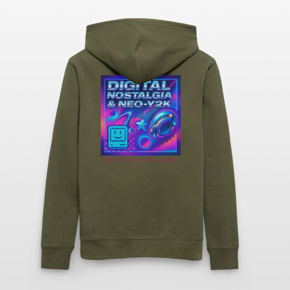 Organic Hoody - Digital Nostalgia - khaki green