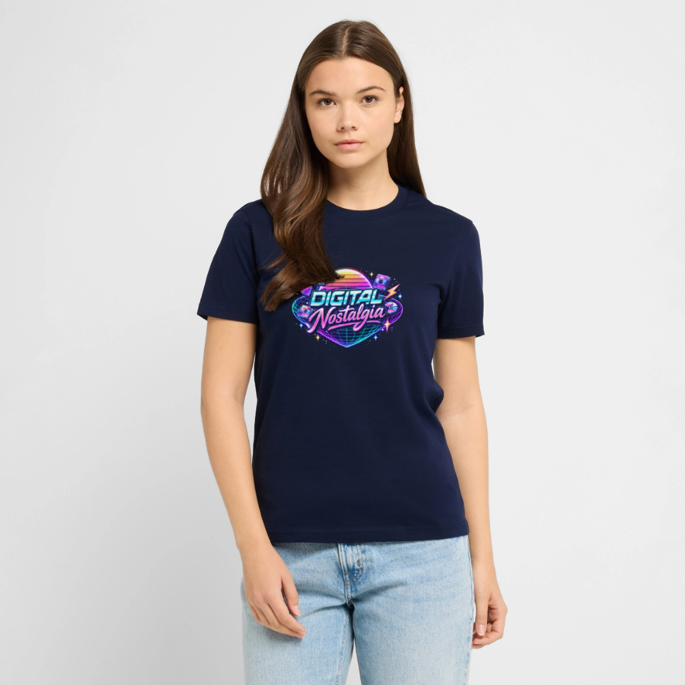 Organic T-Shirt - Retro Future Wave - navy