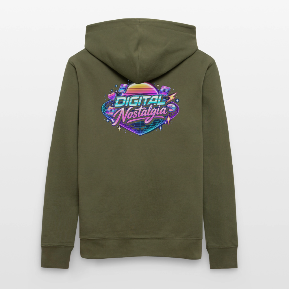 Organic Hoody - Retro Future Wave - khaki green