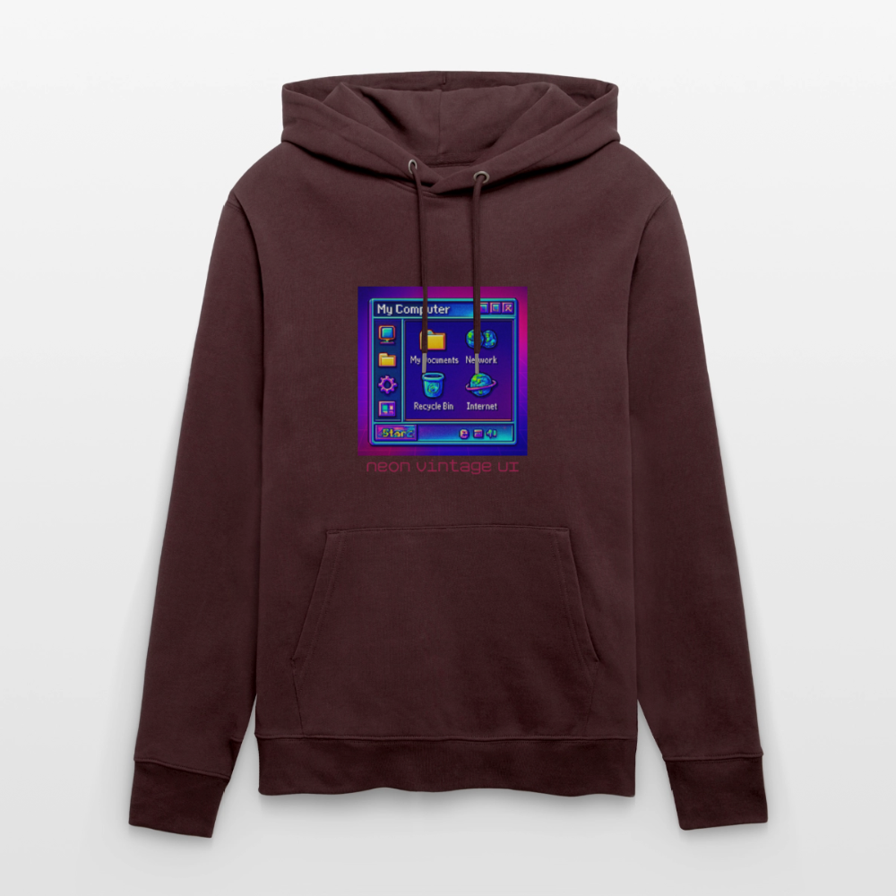 Organic Hoody - Retro Desktop - maroon