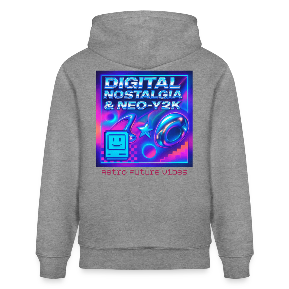 Organic Hoody - Digital Nostalgia - slub heather grey