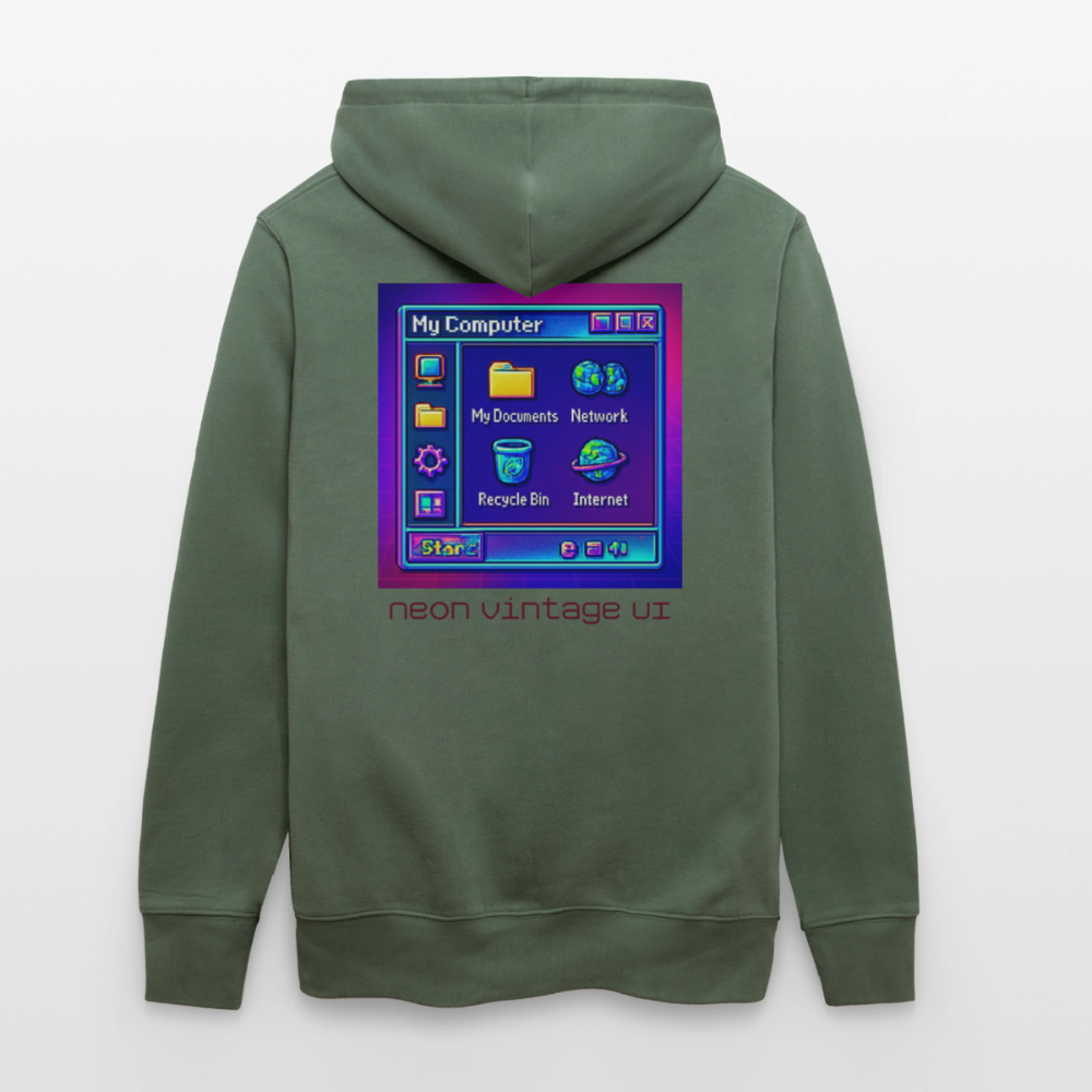 Organic Hoody - Retro Desktop - cypress green