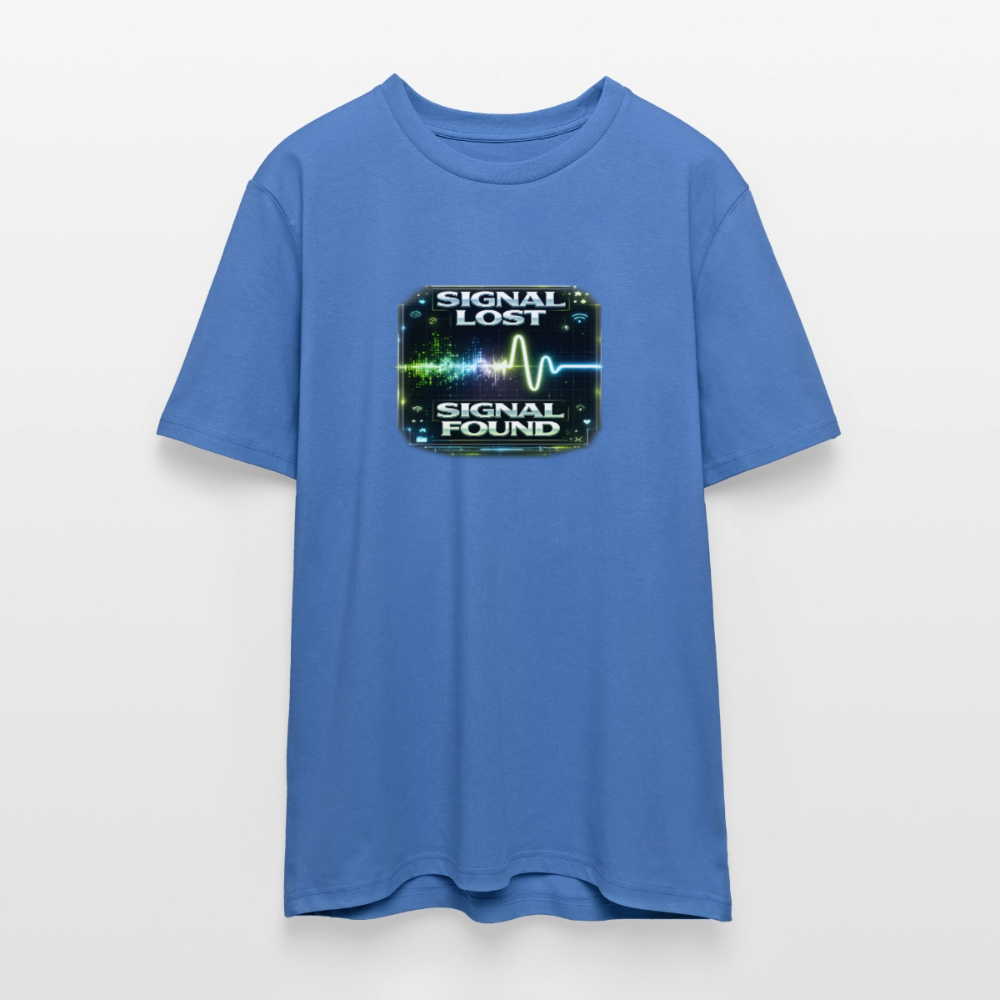 Organic T-Shirt - Signal Restored - mindful blue