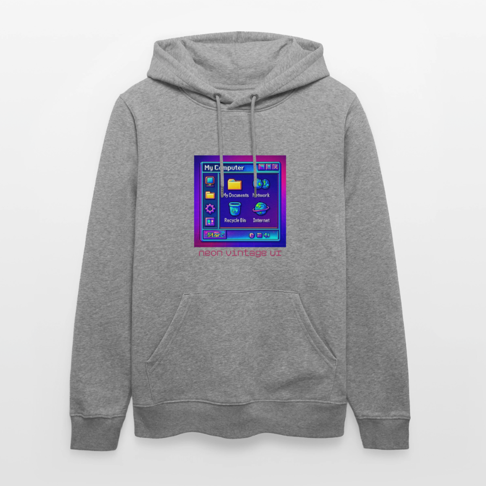 Organic Hoody - Retro Desktop - slub heather grey