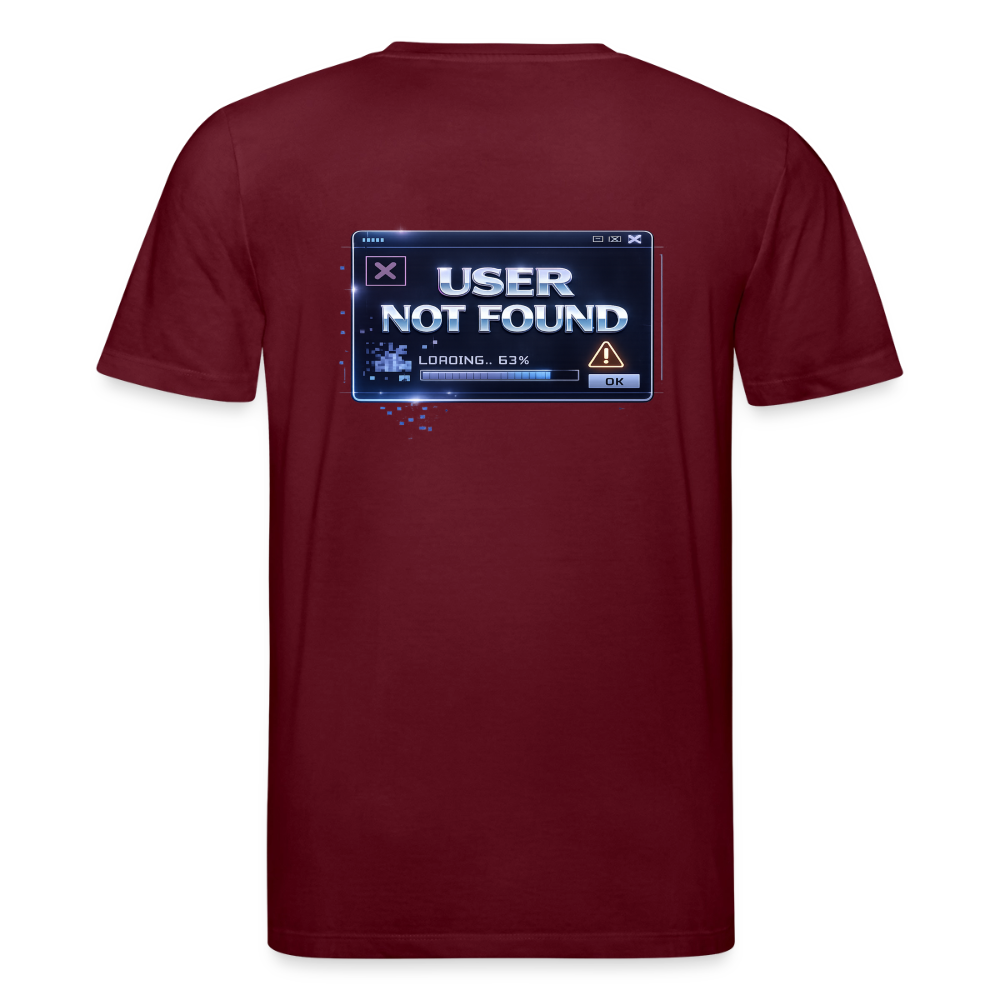 Organic T-Shirt - User Not Found - burgundy
