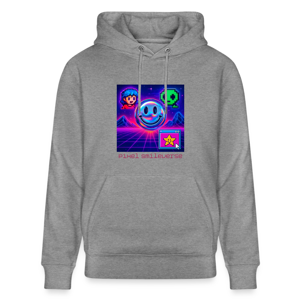 Organic Hoody - Retro Arcade Dream - slub heather grey