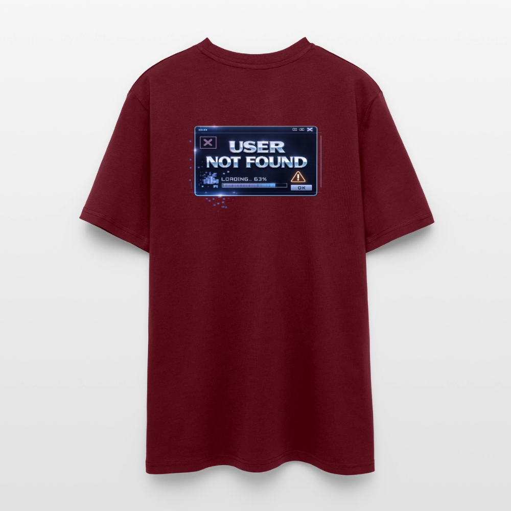 Organic T-Shirt - User Not Found - burgundy