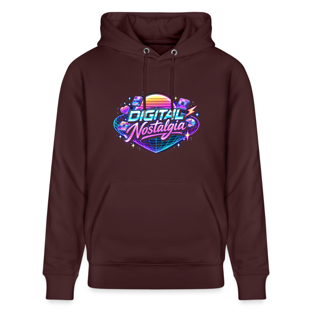 Organic Hoody - Retro Future Wave - maroon