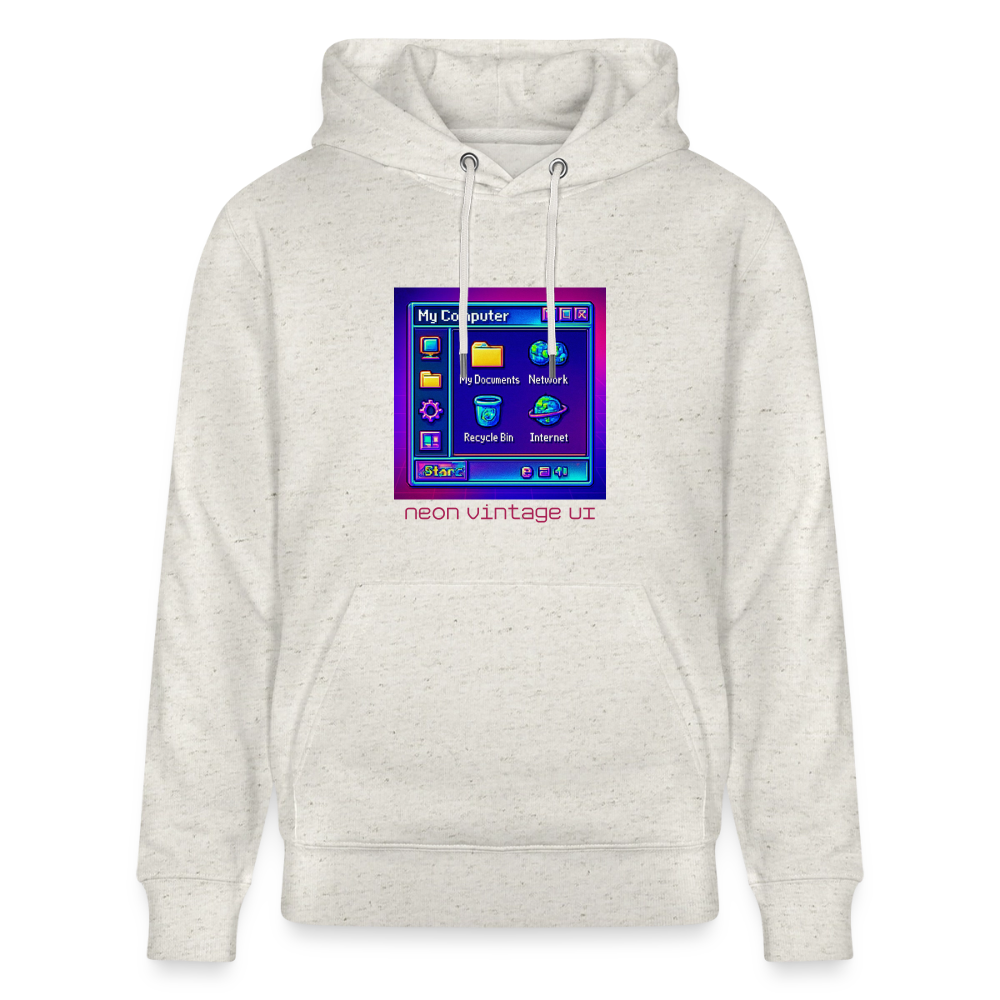 Organic Hoody - Retro Desktop - heather oatmeal