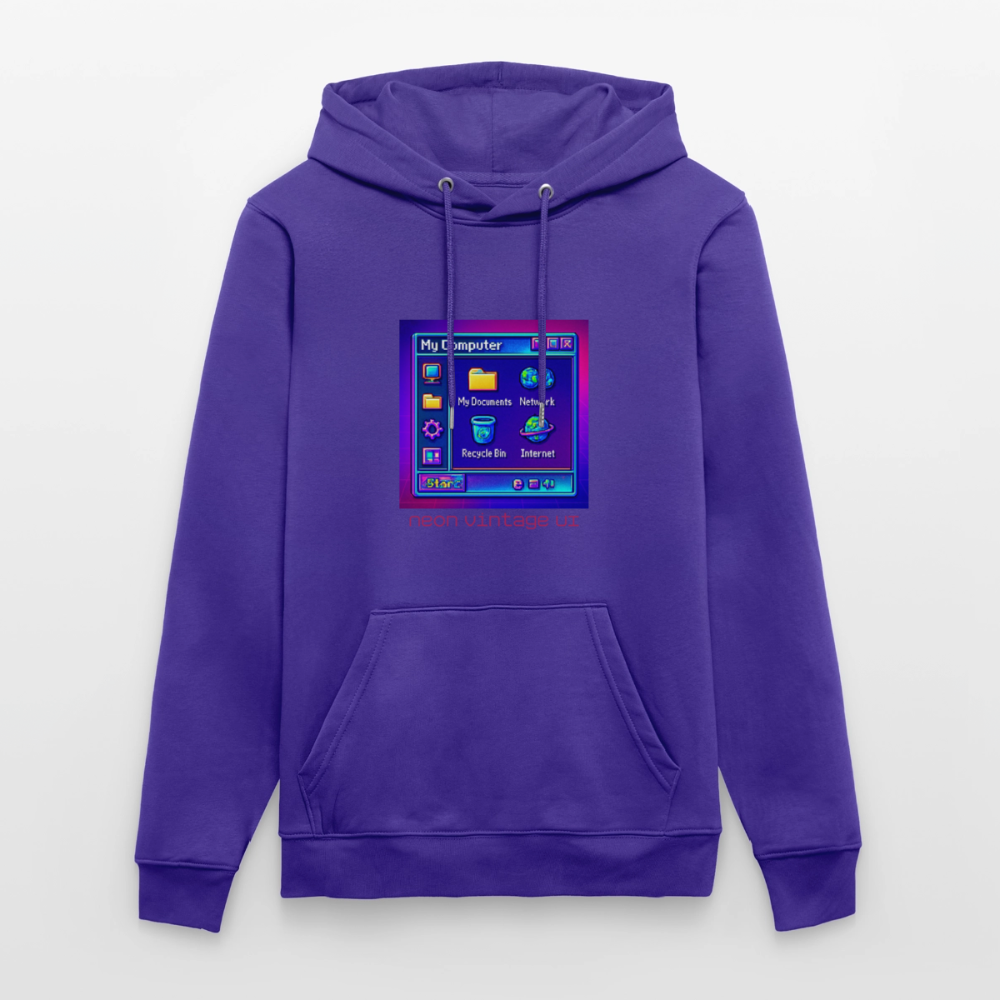 Organic Hoody - Retro Desktop - purple love 