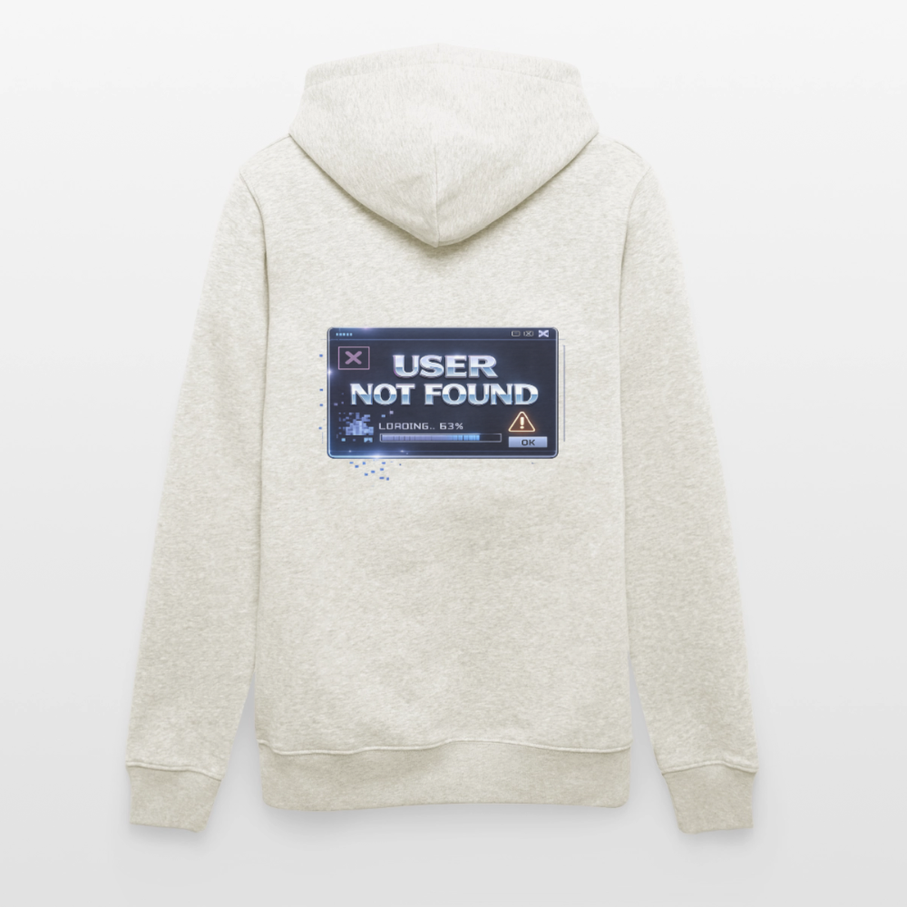 Organic Hoody - User Not Found - heather oatmeal
