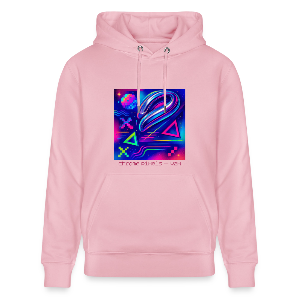 Organic Hoody - Neon Geometrics - cotton pink