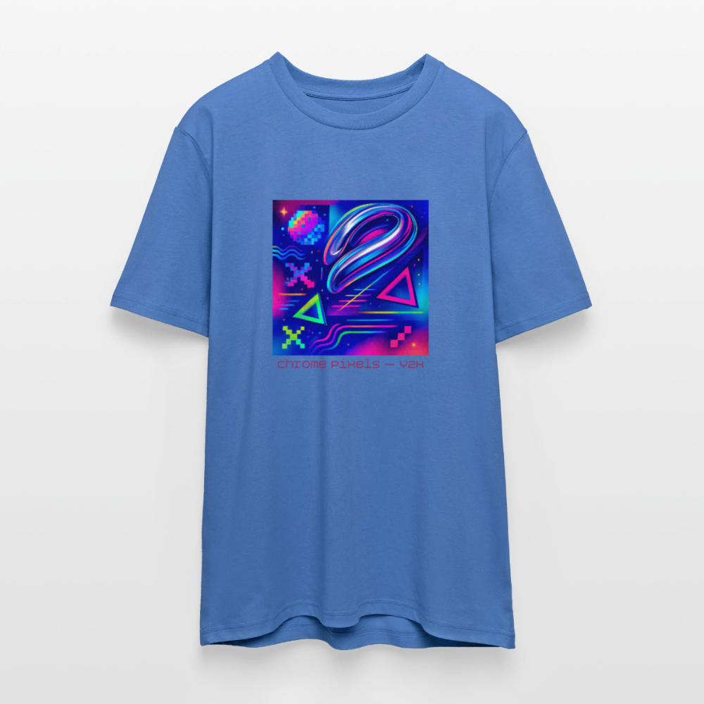 Organic T-Shirt - Neon Geometrics - mindful blue