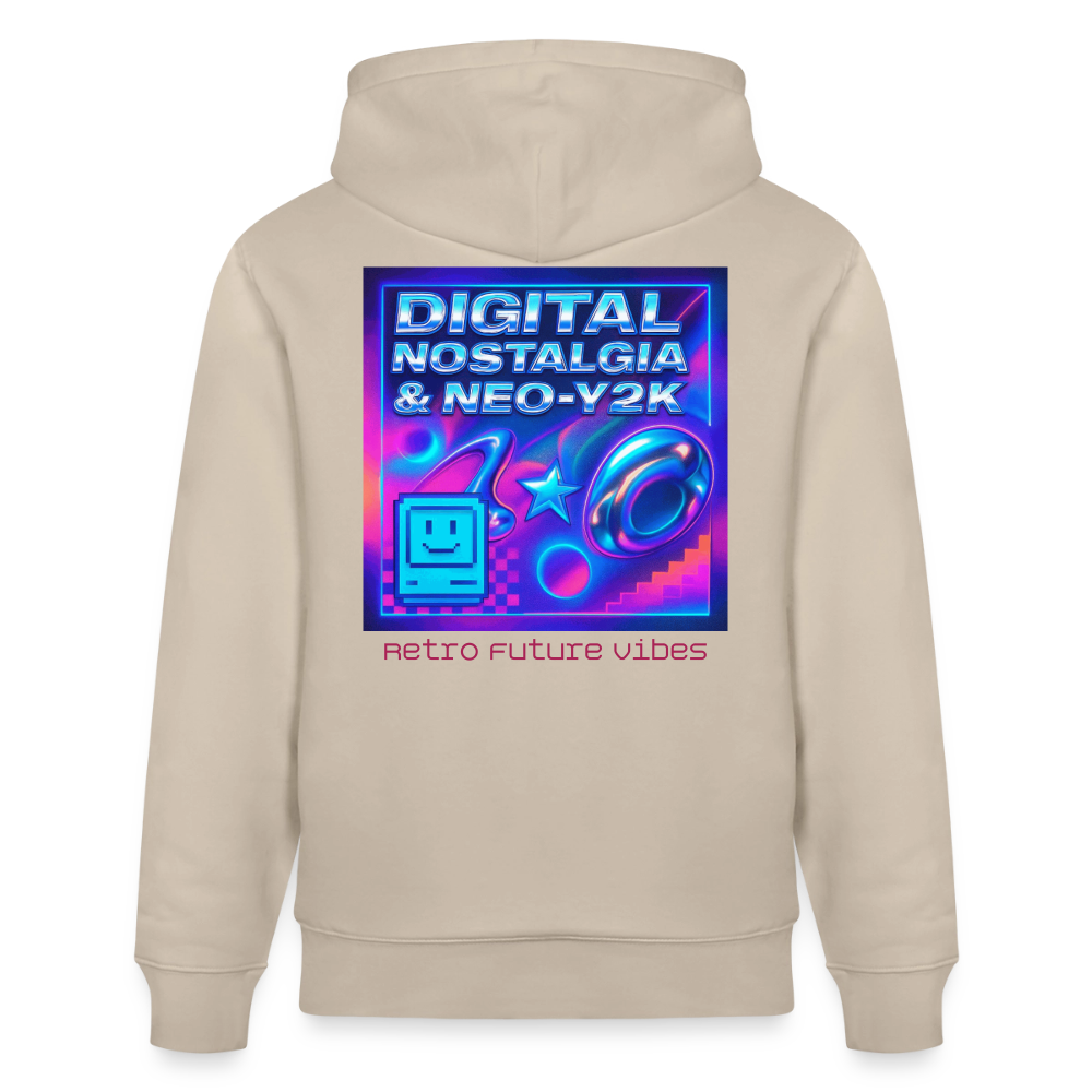 Organic Hoody - Digital Nostalgia - beige