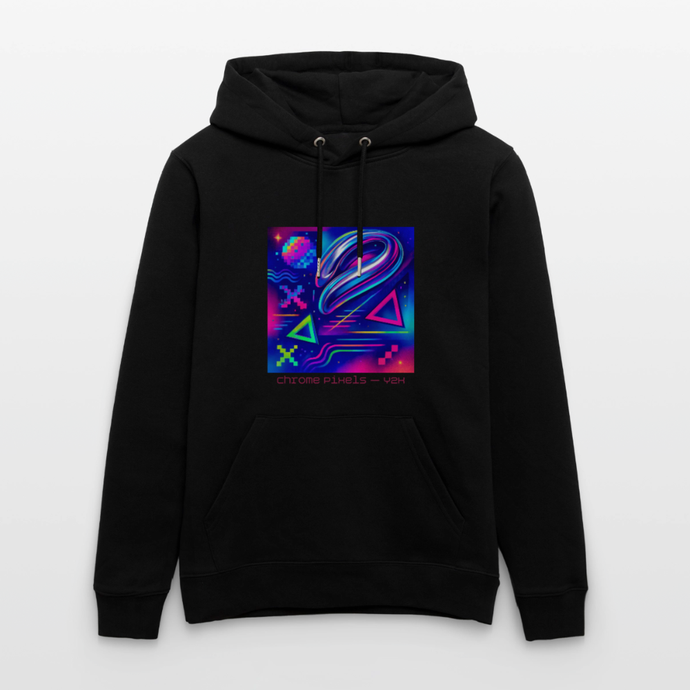 Organic Hoody - Neon Geometrics - black
