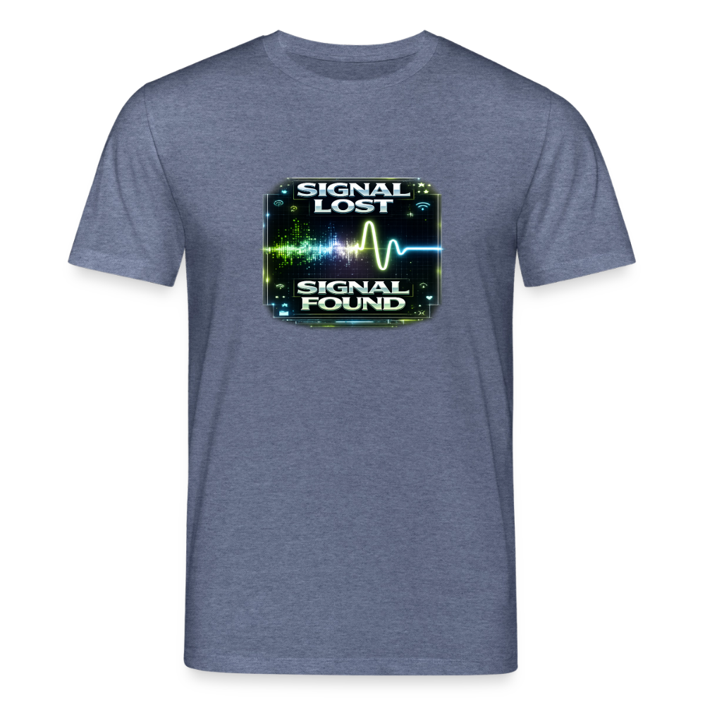 Organic T-Shirt - Signal Restored - dark heather blue