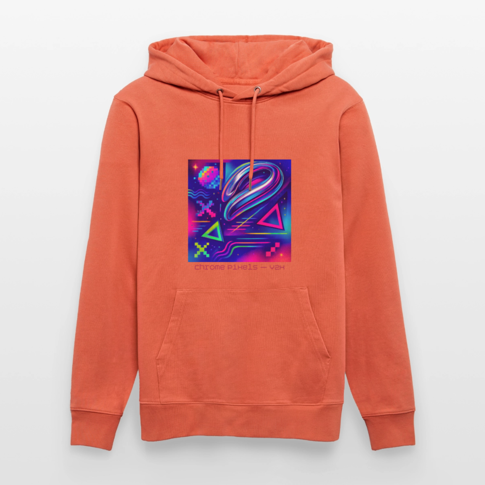 Organic Hoody - Neon Geometrics - light red