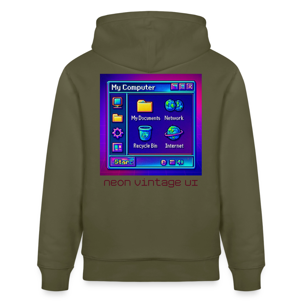 Organic Hoody - Retro Desktop - khaki green