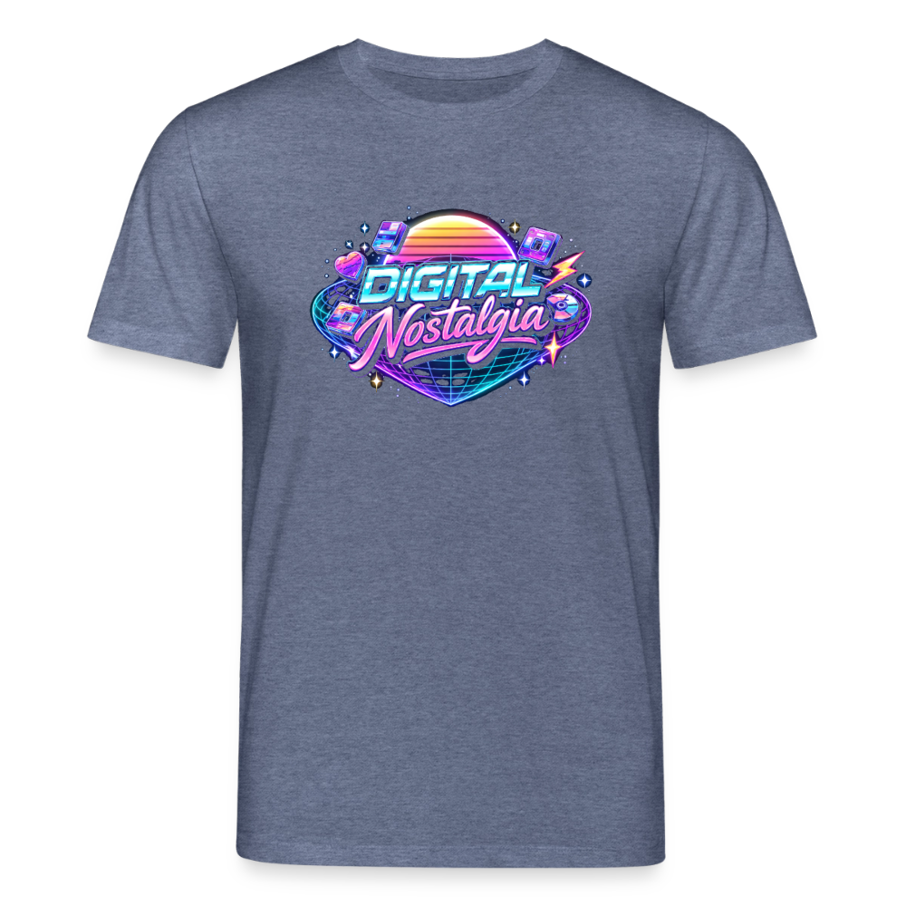 Organic T-Shirt - Retro Future Wave - dark heather blue