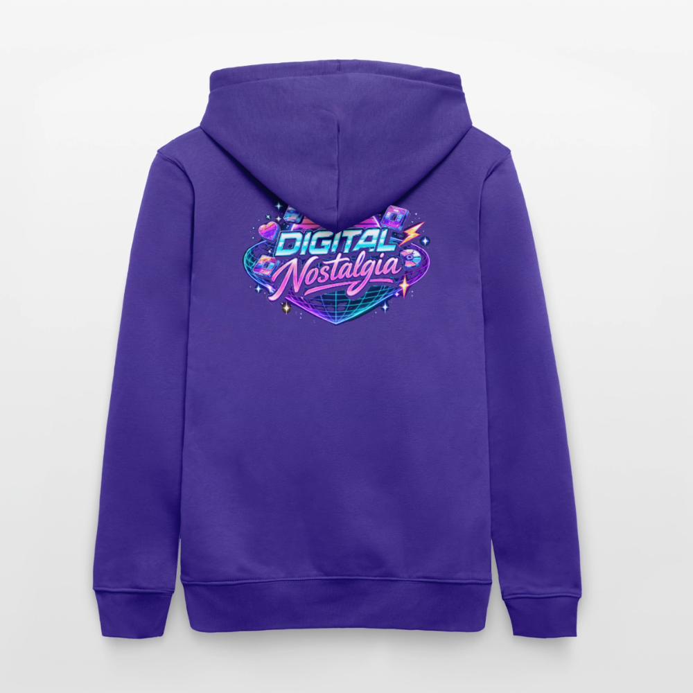 Organic Hoody - Retro Future Wave - purple love 