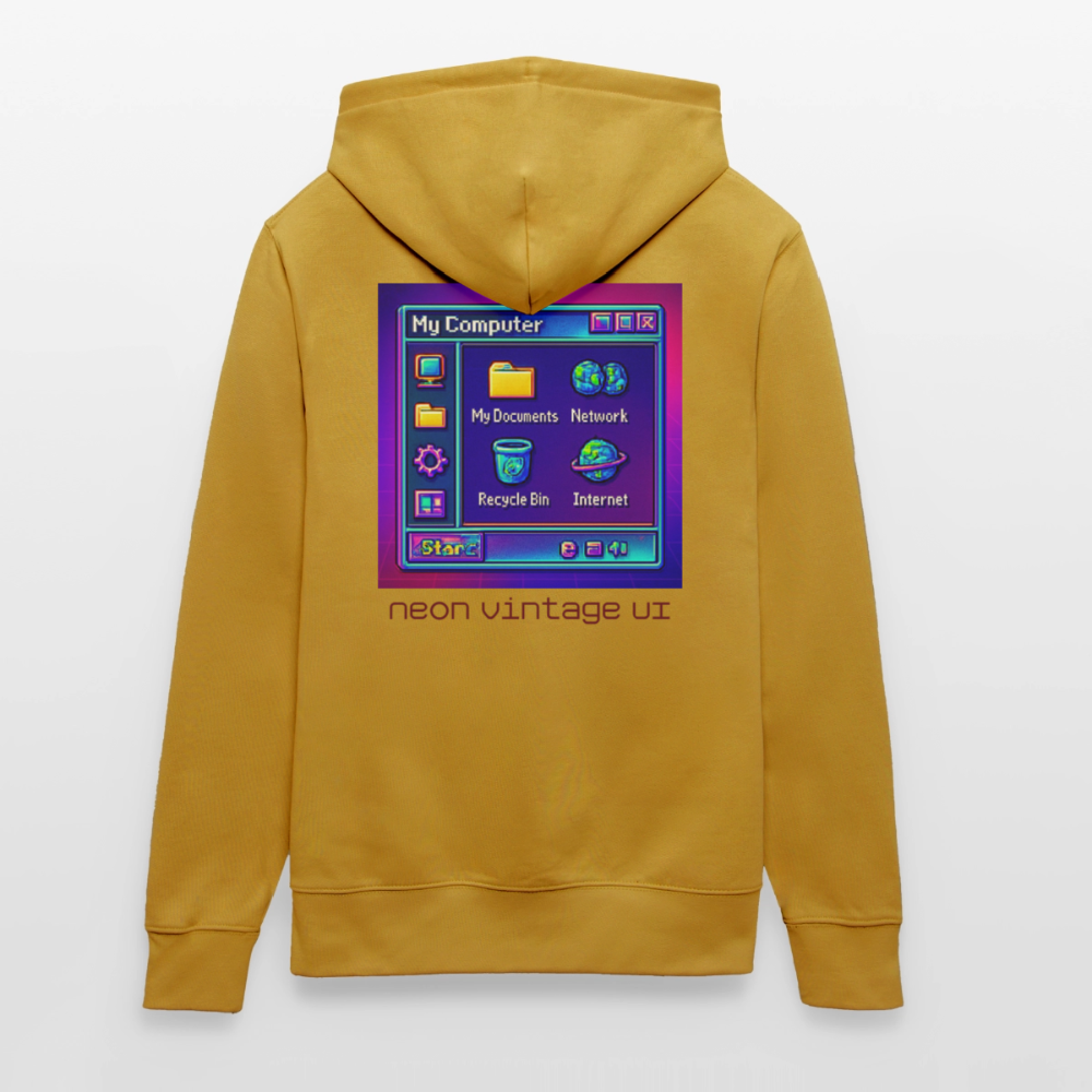 Organic Hoody - Retro Desktop - ochre