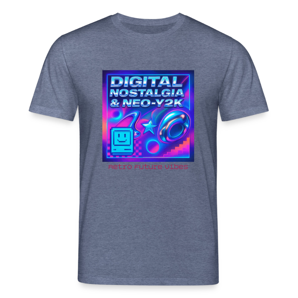 Organic T-Shirt - Digital Nostalgia - dark heather blue