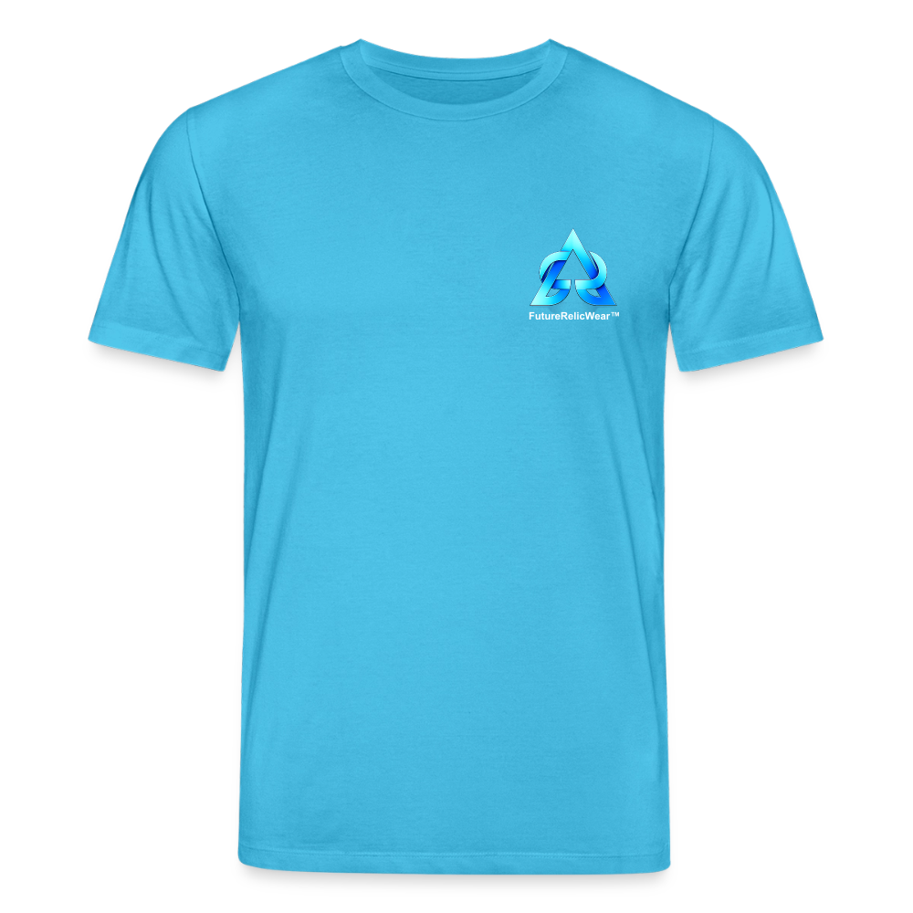 Organic T-Shirt - Neon Geometrics - aqua blue