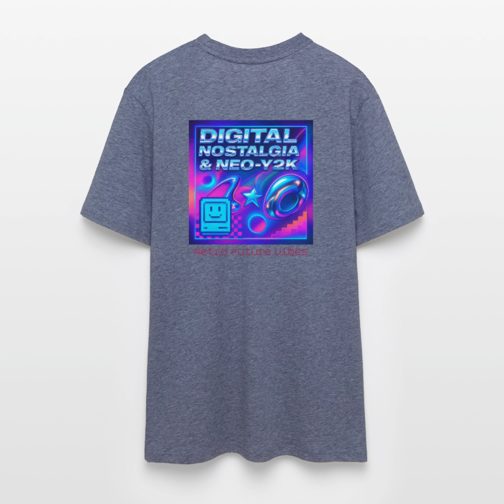 Organic T-Shirt - Digital Nostalgia - dark heather blue