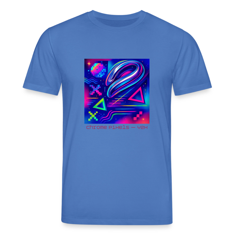 Organic T-Shirt - Neon Geometrics - mindful blue