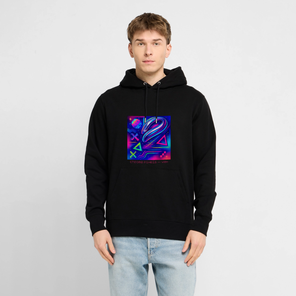 Organic Hoody - Neon Geometrics - black