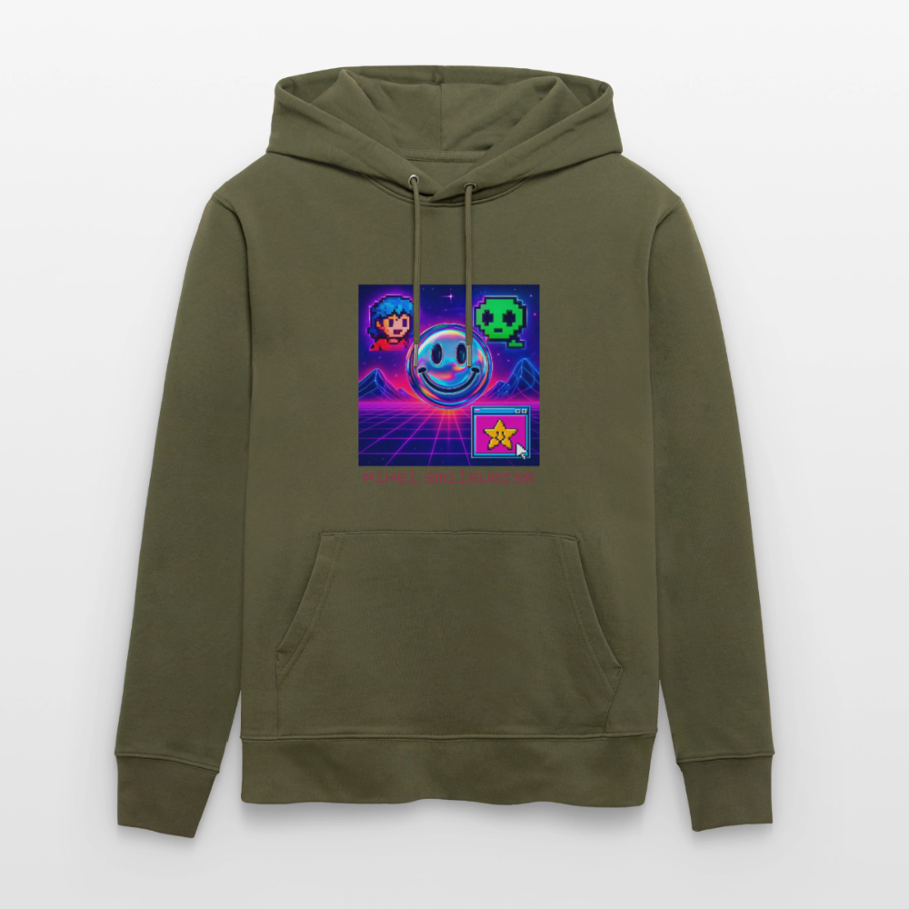 Organic Hoody - Retro Arcade Dream - khaki green