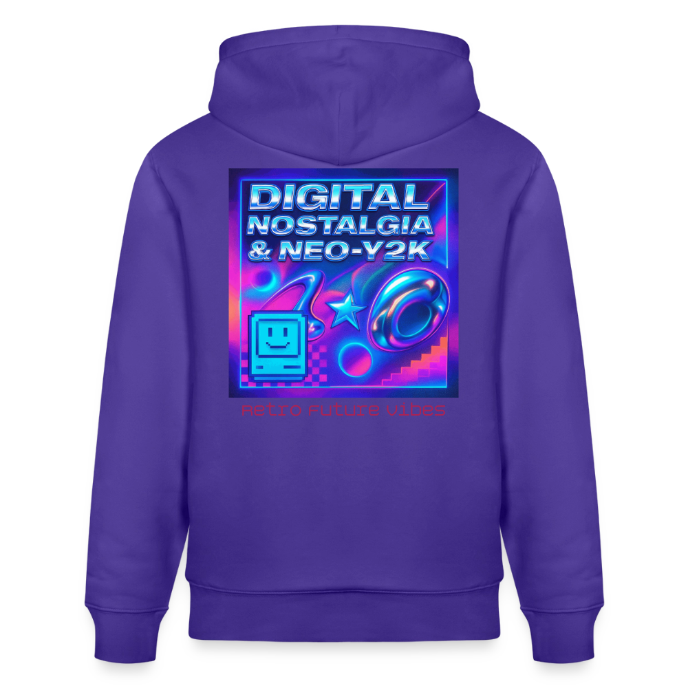 Organic Hoody - Digital Nostalgia - purple love 
