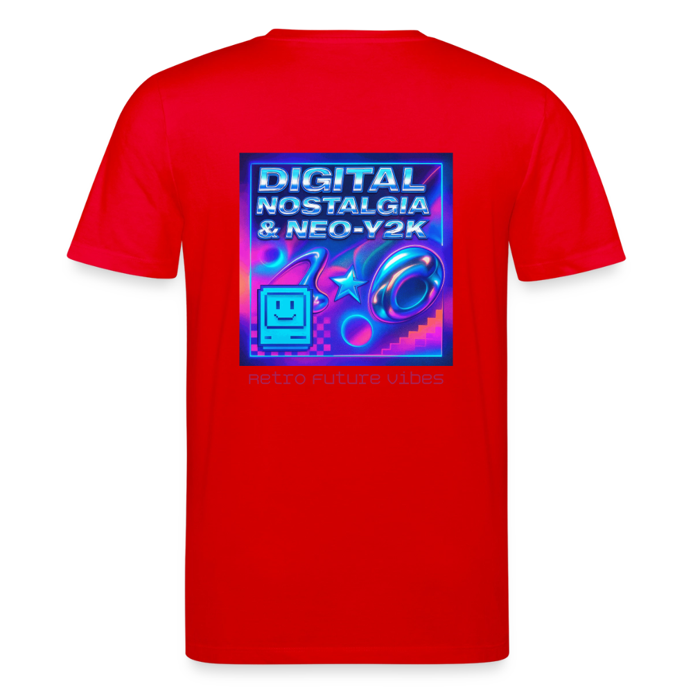 Organic T-Shirt - Digital Nostalgia - red
