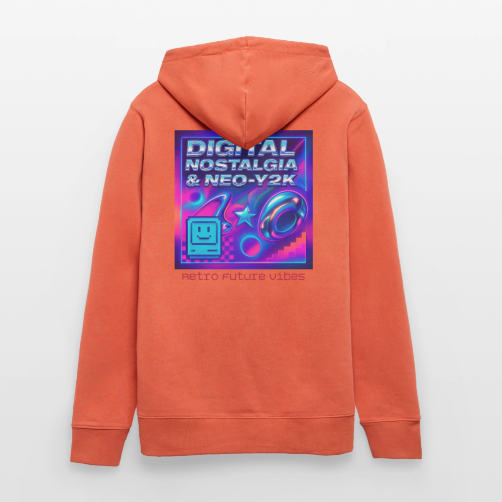 Organic Hoody - Digital Nostalgia - light red