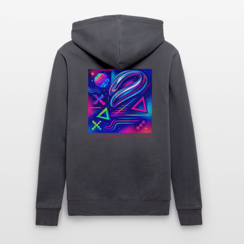 Organic Hoody - Neon Geometrics - indigo blue