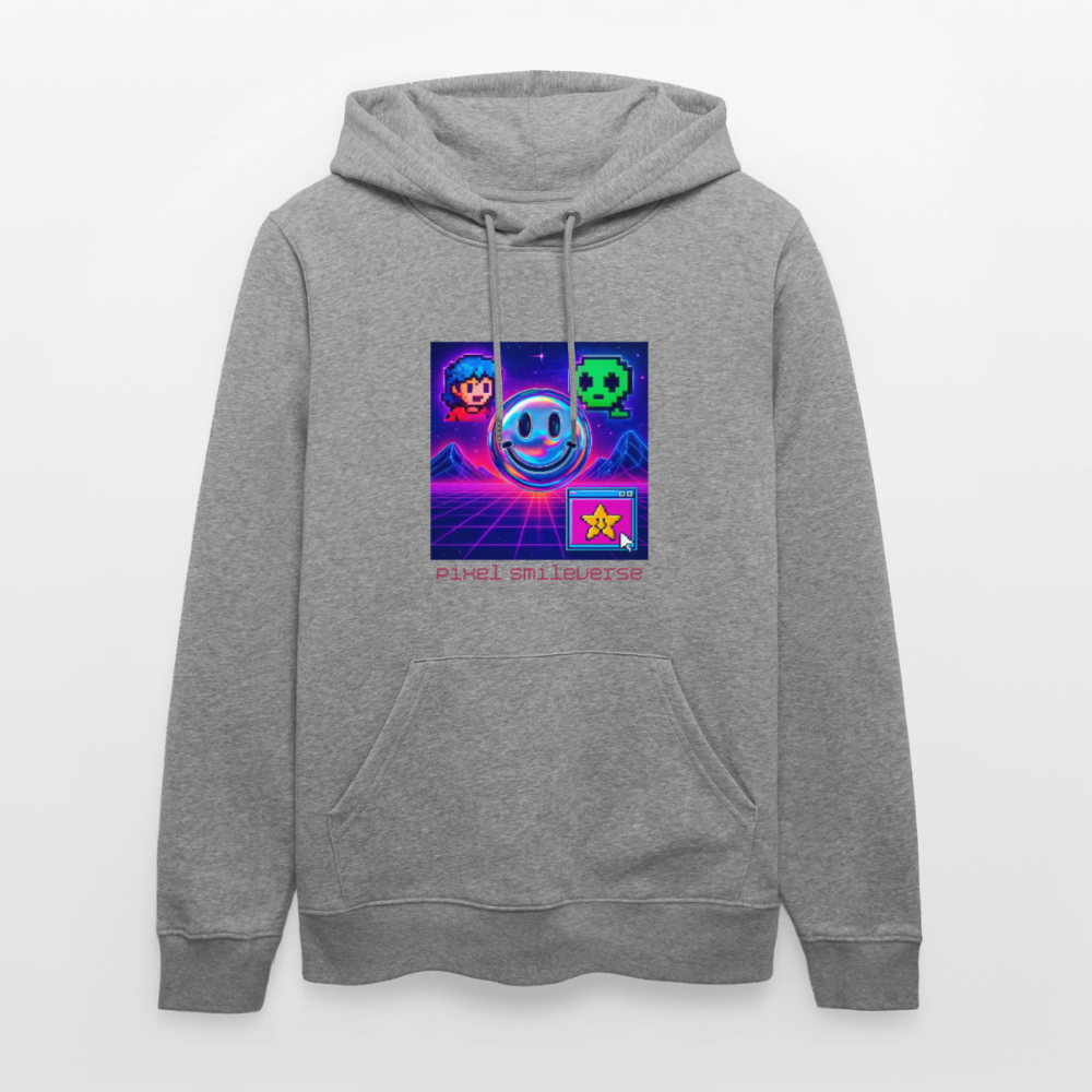 Organic Hoody - Retro Arcade Dream - slub heather grey