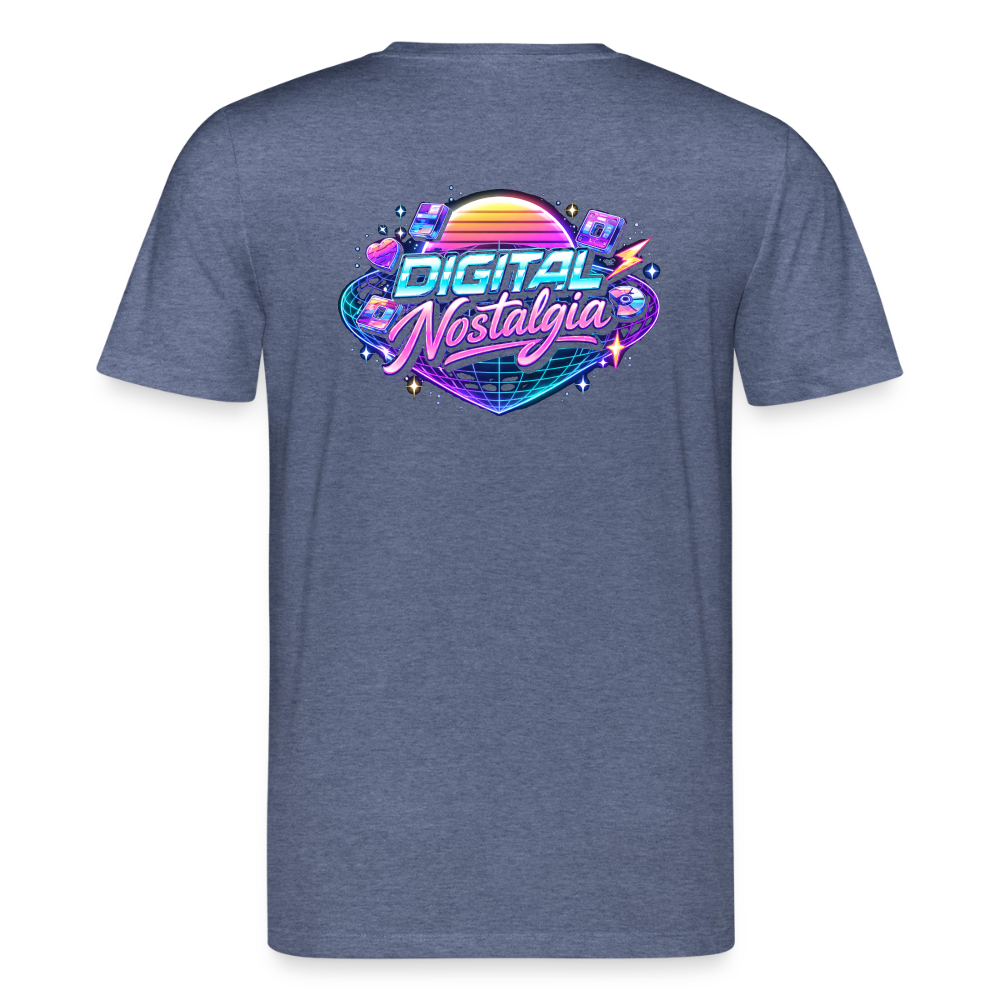 Organic T-Shirt - Retro Future Wave - dark heather blue
