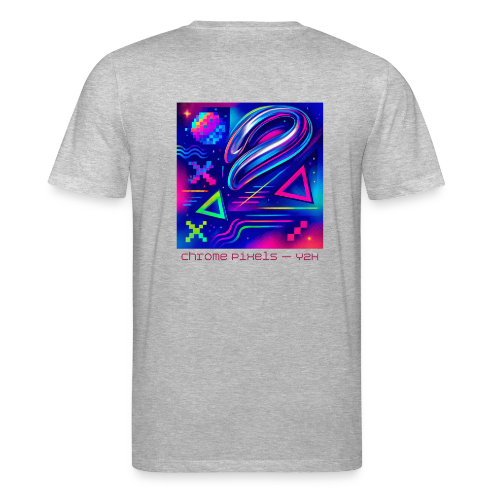 Organic T-Shirt - Neon Geometrics - heather grey