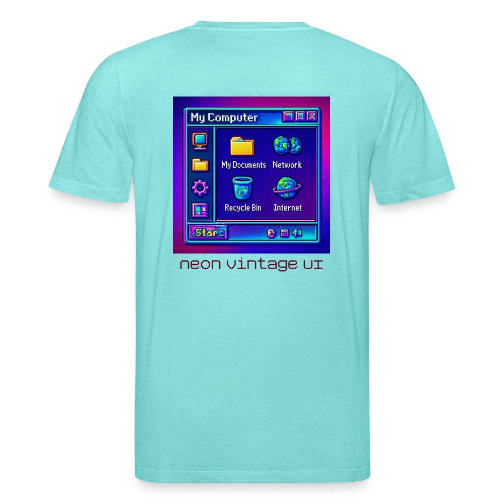 Organic T-Shirt - Retro Desktop - pool blue